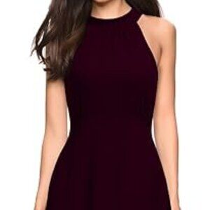 NWT Women's High Neck Sleeveless A-Line Split Evening Cocktail Long Dress Sz M